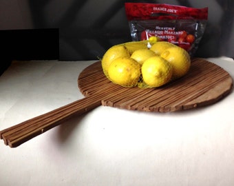 vintage slatted wooden tray server