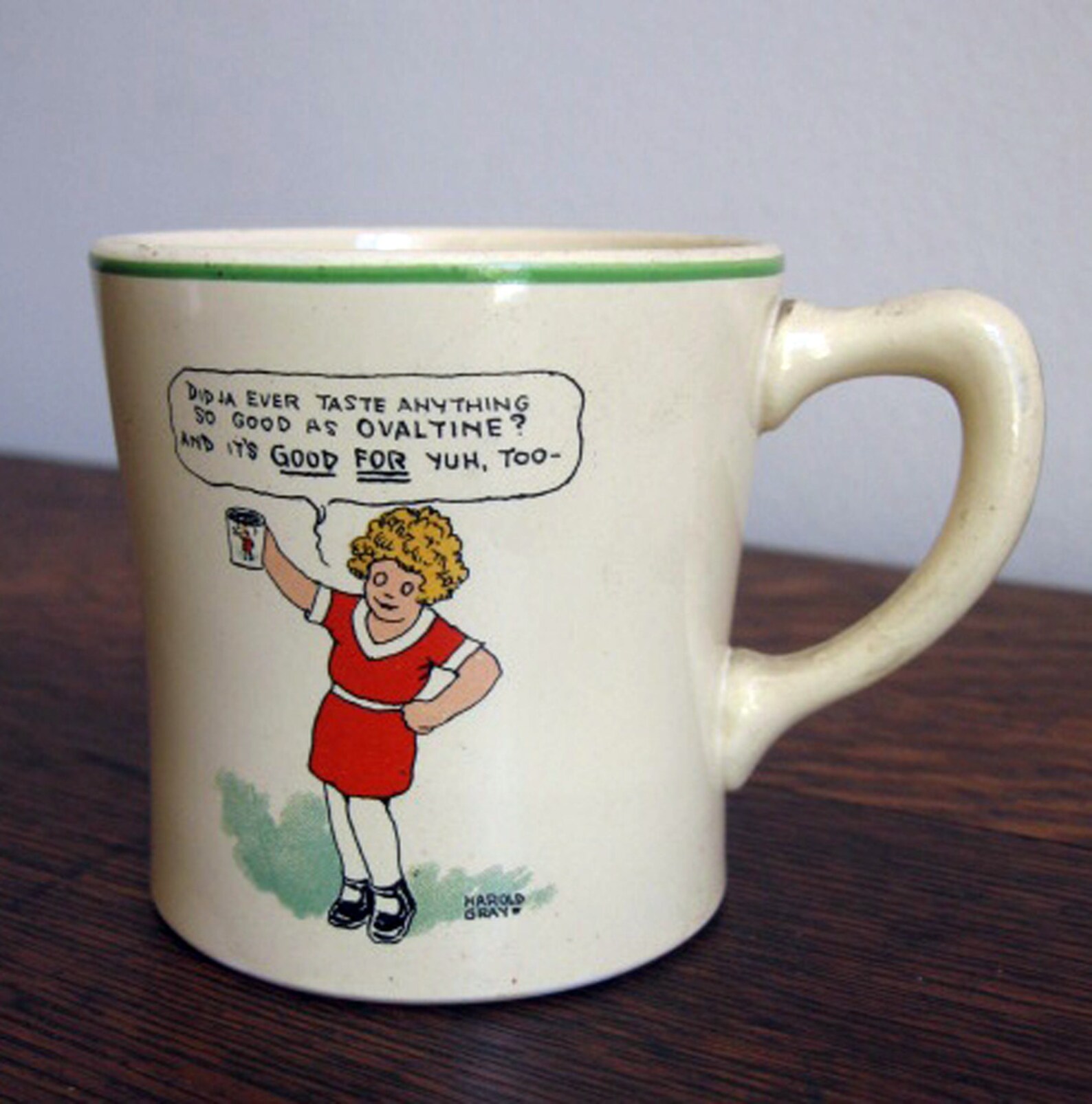 Antique ceramic orphan Annie ovaltine mug Wander Co. | Etsy