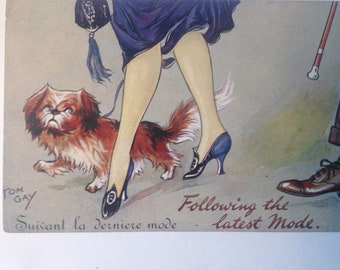 vintage French postcard pekingese Tom Gay