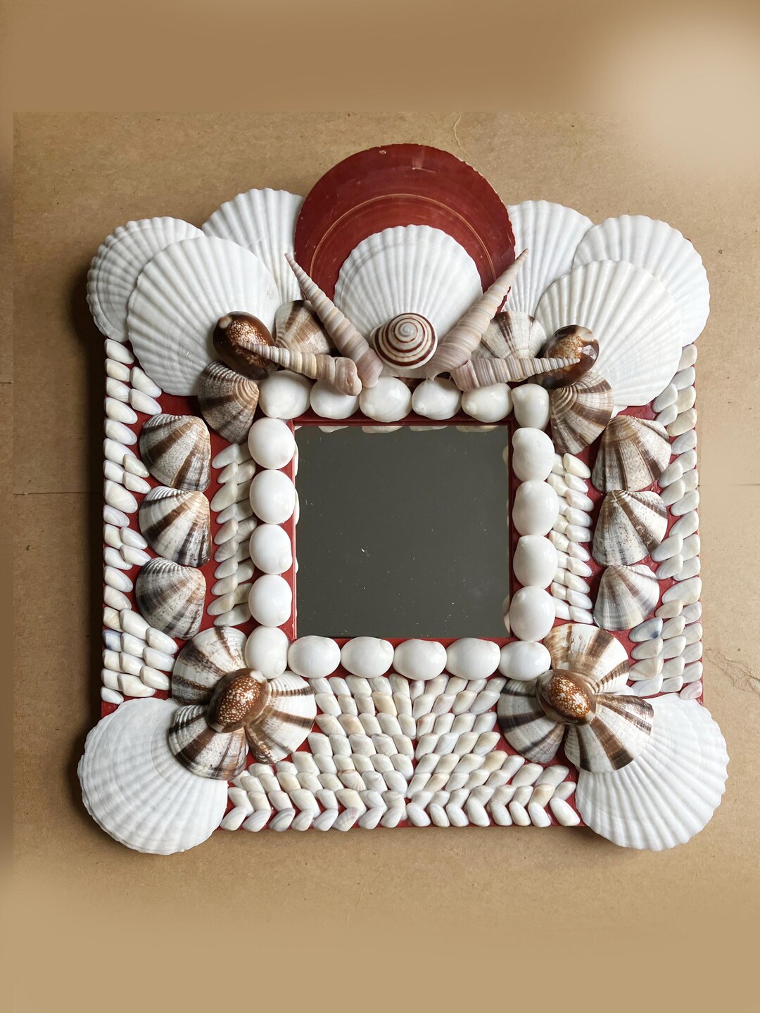 Artisan Created Natural Shell Frame With Mirror - Etsy