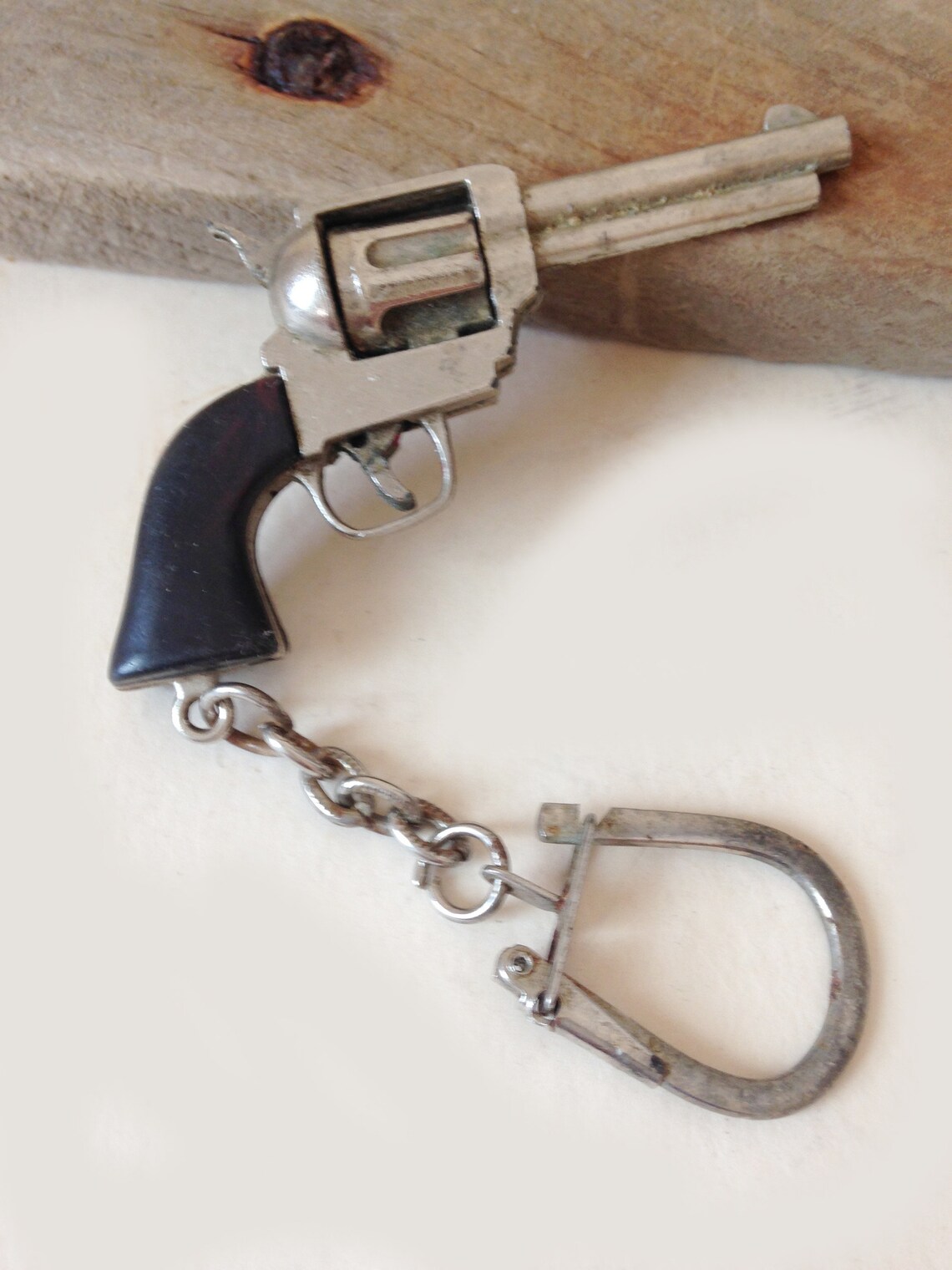 Vintage key chain holder gun revolver cowboy Etsy