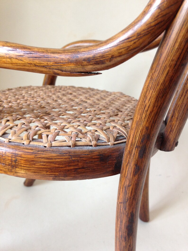 Antique miniature oak bentwood arm chair salesmen's sample Etsy