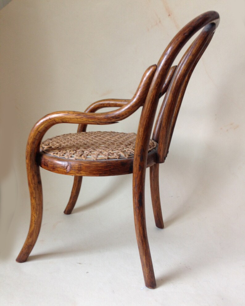 Antique miniature oak bentwood arm chair salesmen's sample Etsy