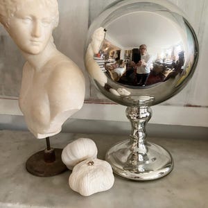 original antique mercury glass gazing ball butler&#39;s ball