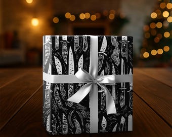 Gothic Knives & Daggers Wrapping Paper: Horror Gift Wrap