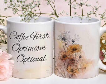 Funny Floral Coffee Mug, Sarcastic Office Decor