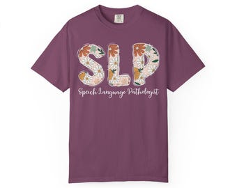 花柄のSLP Tシャツ - 言語聴覚士への感謝の贈り物