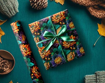 Moody Floral Presentpapper: Dreamscape Garden Presentpapper