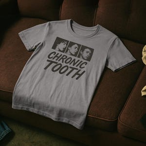 Chronic Tooth T-Shirt, Sonic Youth Parody Tee, Grunge Band Shirt, Punk Graphic T-Shirt, Vintage Photocopy Style, 90s Alt Rock Tee