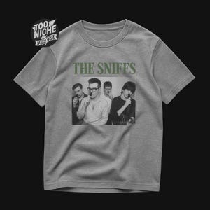The Smiths Heavy Cotton Parody Tee, The Sniffs Spoof Band Shirt,  Music Lover Gift, Indie Rock Fan Shirt, Funny Graphic Tee, Hipster Apparel