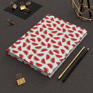 Carnet cartonné à imprimé pastèque, joli carnet pour enfants, cadeau d'été, livre d'or, motif pastèque, agenda pour étudiants, fournitures scolaires