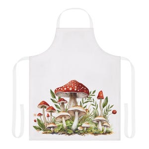 Colorful Mushroom Apron, Vibrant Chef Apron, Gift for Cooking Enthusiasts, Kitchen Decor, Nature-Inspired Cooking Gear, Eco-Friendly