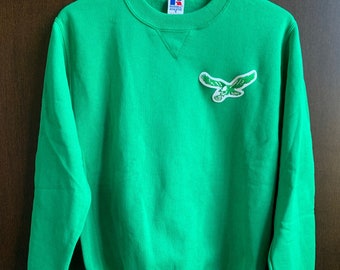 Vintage Russell Athletic Crewneck Sweatshirt, NOS, Size S - Upcycled with Vintage Philadelphia Eagles logo Patch #1