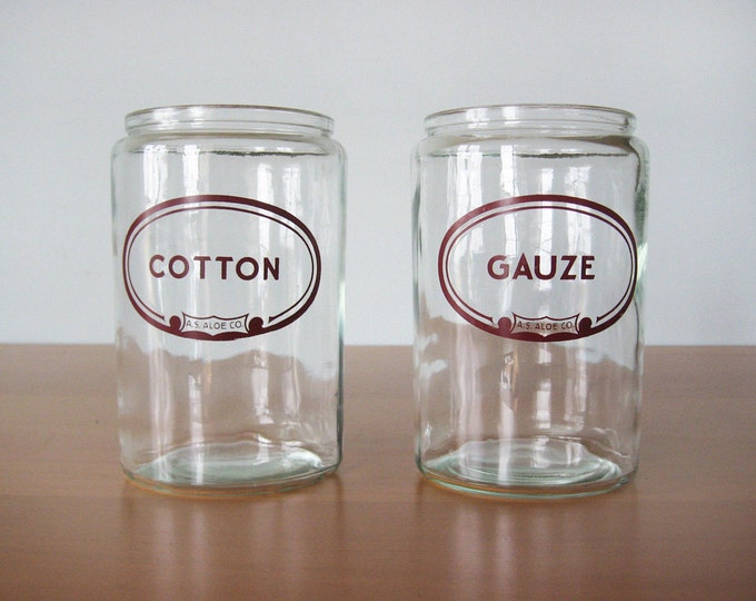 Vintage Medical Jars A.S. Aloe Apothecary Etsy