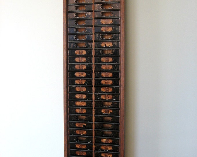 Vintage Time Card Wood Rack Etsy