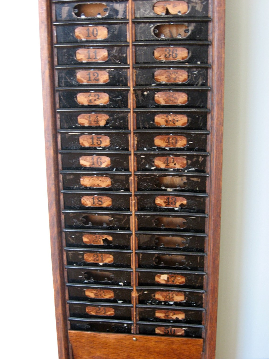 Vintage Time Card Wood Rack Etsy
