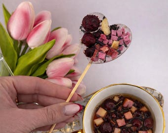 Cherry Peach Blossom Tea Lollipop: Sugar-Free Ceylon Black Tea