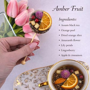 Sugar-Free Black Tea Lollipop: Cranberry Orange Gourmet Tea Candy image 2