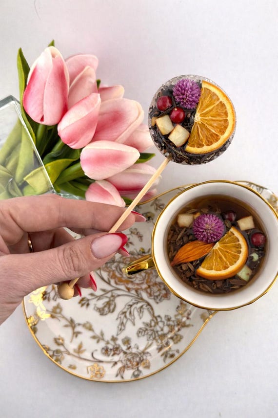 Sugar-Free Black Tea Lollipop: Cranberry Orange Gourmet Tea Candy