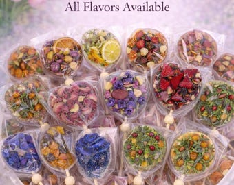 Handcrafted Herbal Tea Lollipops: Sugar-Free Isomalt with Dried Fruit & Flowers