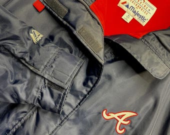 MLB (apex One) - Atlanta Braves Spell-out Windbreaker 1990s X