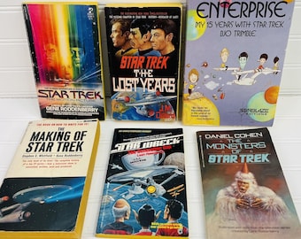 LOTE de 6 novelas de STAR TREK Realización de películas Monstruos de los años perdidos Ciencia ficción 1970-1990