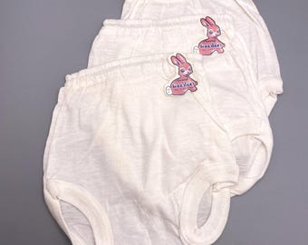 Vtg (3) Toddler Girl Soft Cotton Briefs Panties Underwear Sz 1 Wee Dee's RARE
