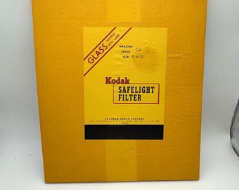 Filtro Kodak Safelight Serie Wratten OA 10x12 de cristal vintage - SELLADO DE FÁBRICA