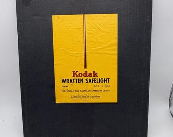 Filtro de vidrio Kodak Safelight vintage, serie Wratten 3, 10x12, Eastman - NUEVO Y SELLADO