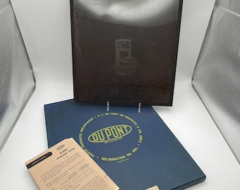 Filtro de vidrio rectangular vintage Dupont 10x12 S-55X para cuarto oscuro con luz de seguridad.