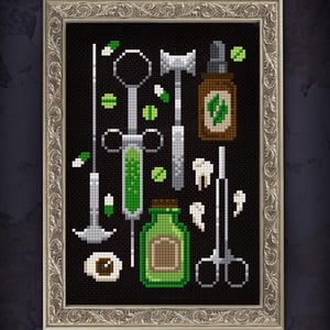 Medical Oddities Cross Stitch PATTERN | Occult Curiosities | Gothic Embroidery | PDF Download