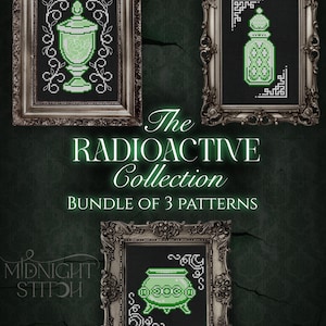 The Radioactive Collection Cross Stitch PATTERN BUNDLE | Uranium Glass Embroidery | PDF Download