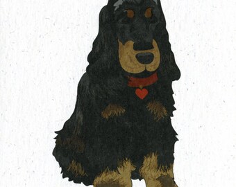 Illustrated Spaniel Blank Greetings Card