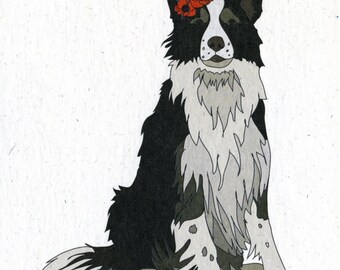 Illustrated Collie Blank Card