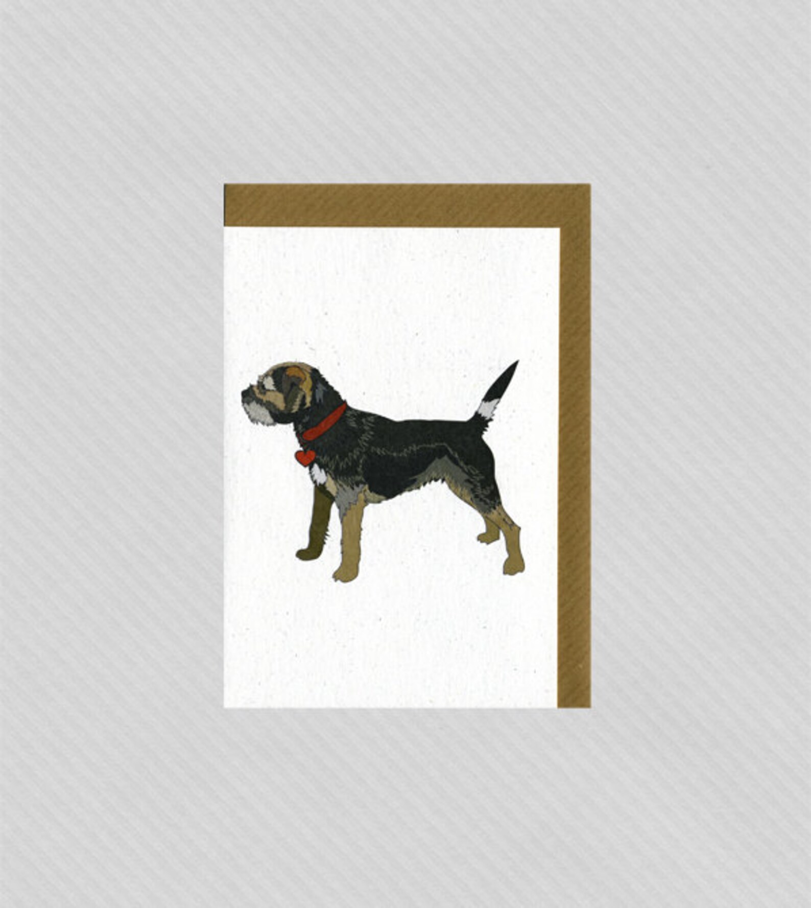 Illustrated Border Terrier Blank Card Blue - Etsy