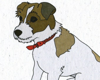 Illustrated Jack Russell Blank Greetings Card