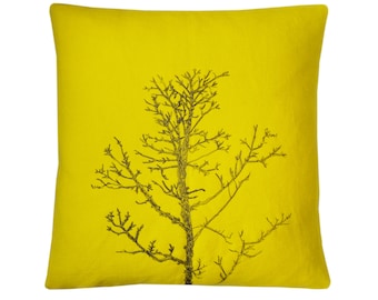 Yellow / Winter Tree Cushion Cover / Arboretum Collection - COVER ONLY