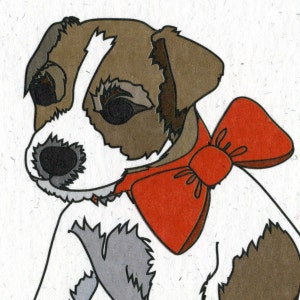 Illustrated Jack Russell Pup Blank Greetings Card image 3