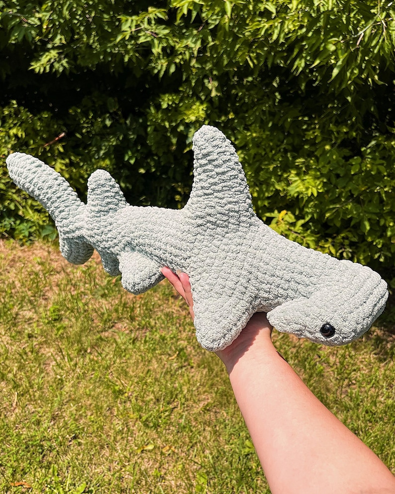 No-sew Hammerhead Shark Crochet Pattern – Jumbo Amigurumi Shark PDF ...