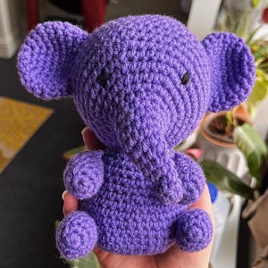 Crochet Elephant Plushie – Soft Handmade Stuffed Animal – Cute Baby Elephant Toy – Baby Shower Gift