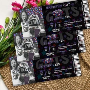 Olivia Rodrigo Einladung | Guts Tour Ticket Konzert-Geburtstags-Party lädt ein, Guts World Tour Livies Einladungskarte Perfekt für Feiern