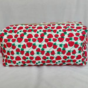 Sweet Strawberry Dreams Makeup Organizer - Zipper Pouch for Your Beauty Essentials