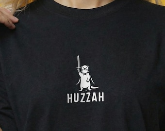 Camiseta gráfica Huzzah Otter Knight: regalo divertido de camiseta de animales