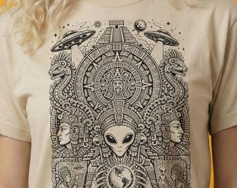 Ancient Alien Graphic Tee UFO Extraterrestrial Unisex Graphic Shirt