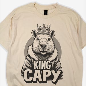 Funny Capybara T-Shirt: King Crown Graphic Tee, Animal Lover Gift