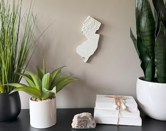 Topografisk karta över New Jersey - 3D-utskriven väggkonst