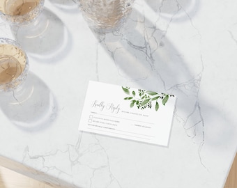 Wedding RSVP Cards - Editable Canva Template, Printable RSVP Cards, Custom Response Cards