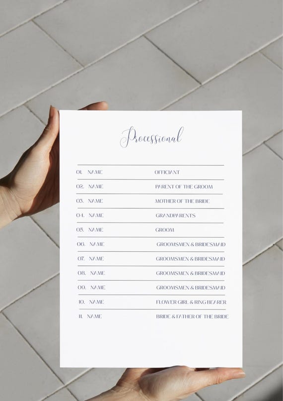 Easter Processional Order Template