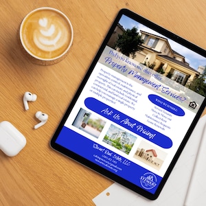Property Management Flyer Template | Editable Canva Design for Landlords & Realtors | Rental Marketing Flyer | Instant Download