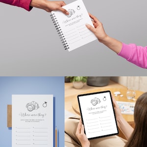 Engagement Party Games - Where Were They. Printable Engagement Party Activities, Fun Couples Game Pack, Instant Download